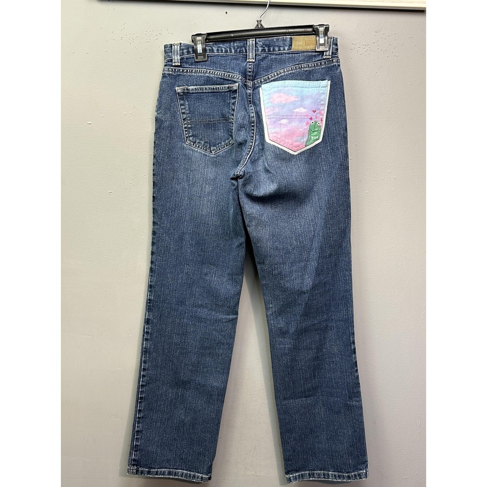 Vintage Tommy Hilfiger Boyfriend Jeans Womens‎ 4 Blue Distressed Frog Pocket